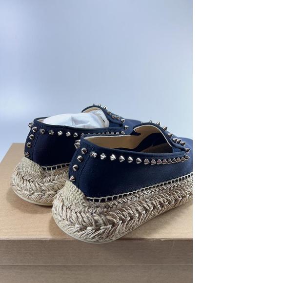 Espaboat WOMEN'S Navy Blue Spike Slip On Slides Shoes Espadrilles E163 - Picture 4 of 12